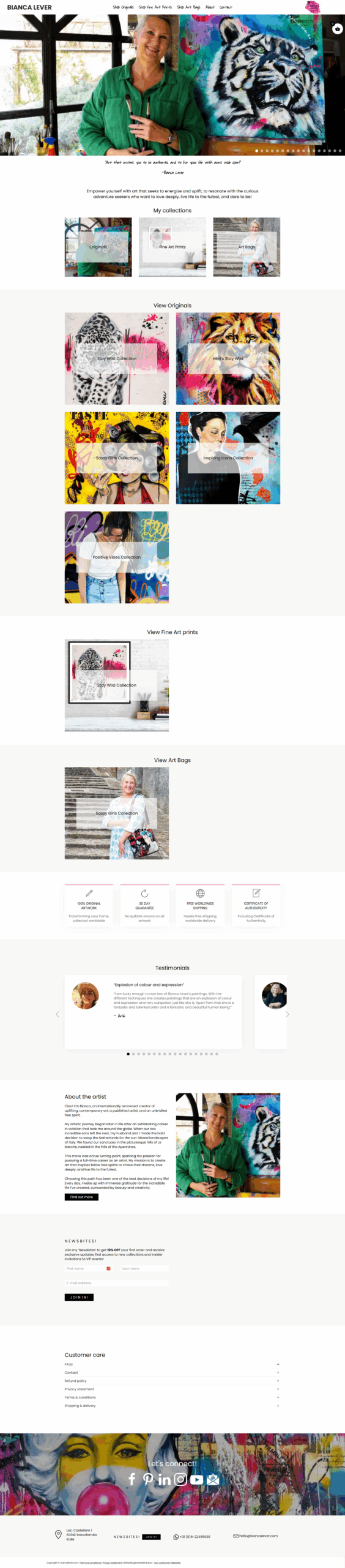 Bianca Lever - Een leuke en persoonlijke webshop gebouwd in WooCommerce