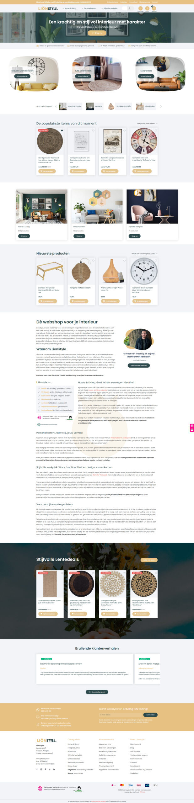 Lionstyle.nl homepagina desktop