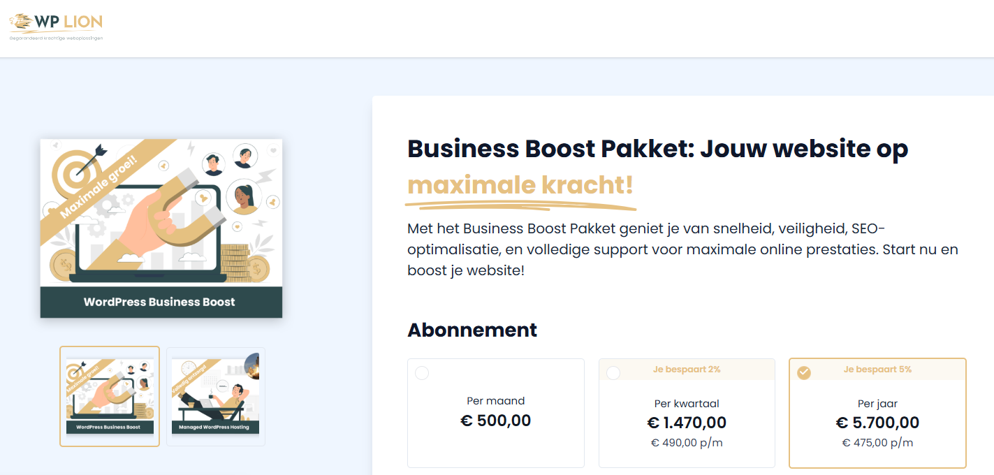 gebruik een ijzersterke titel in je checkoutpagina
