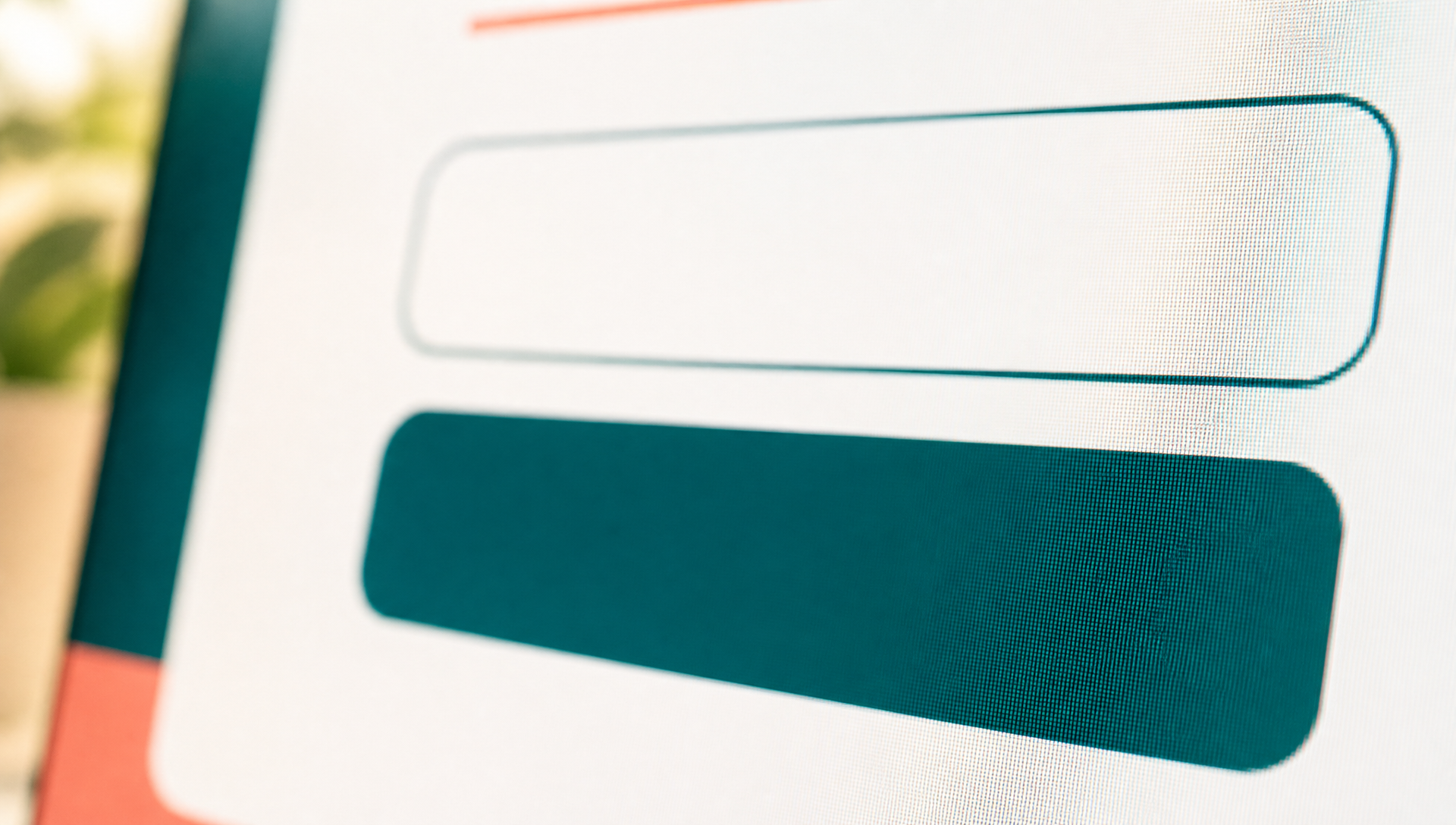 Close-up van een contactformulier met knop in bijpassende kleuren en stijl