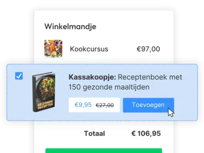 Orderbump optie met een makkelijk kassakoopje