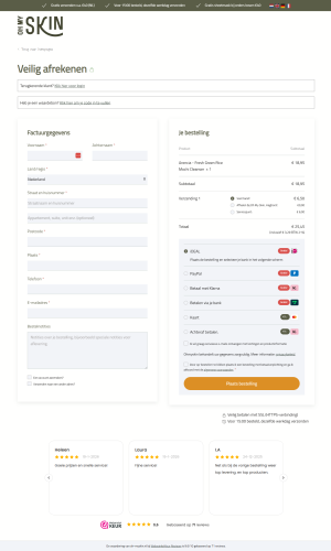 Schone checkout zonder afleiding voor een conversieboost